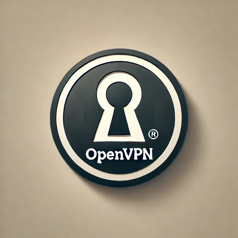 OpenVPN logo, the open-source VPN software used in this guide’s example container